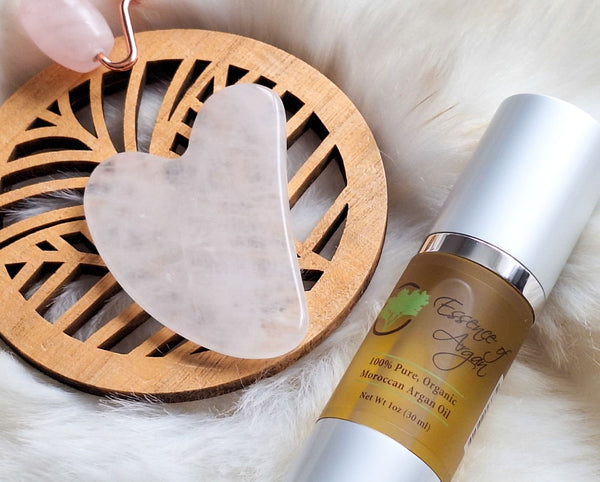 how to use a gua sha stone with argan oil